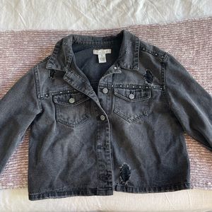 Crave Fame Jean Jacket. Women’s S. Denim Black distressed